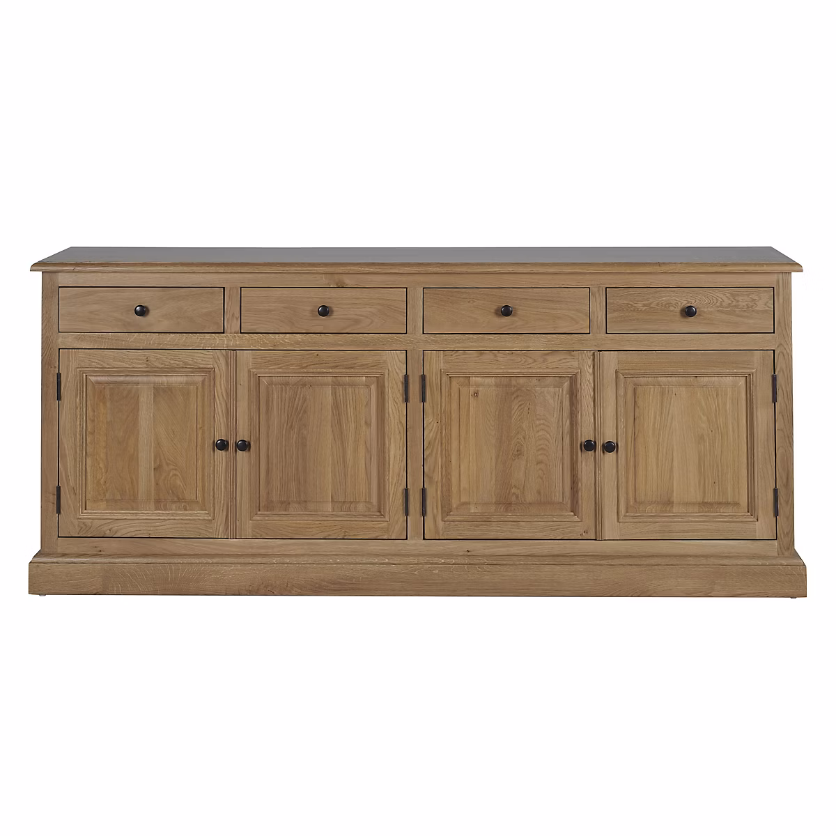 Buffet bas 4 portes 4 tiroirs en chêne massif naturel – VICTORIA