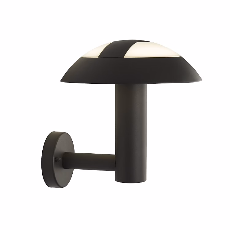 Applique murale exterieur – 1 lumiere, acier inoxydable, gris foncé