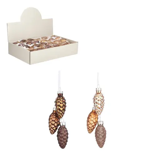 Décoration à suspendre 3 pommes de pin marron - Ø 3 x H 6 cm