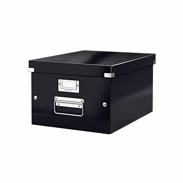 Boîte de rangement en carton Taille Moyenne A4+ – Noir