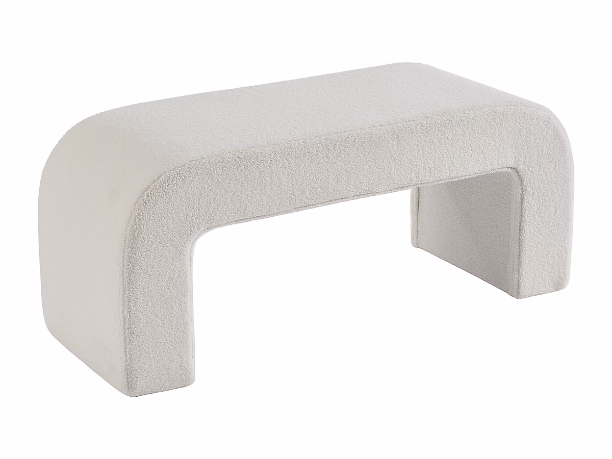 Banc en tissu bouclette – Blanc, CALVELO