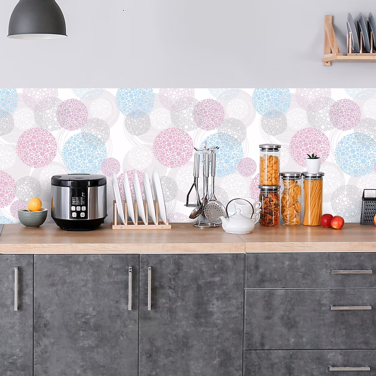 Crédence adhésive déco design ronds 315 – 40 × 300cm