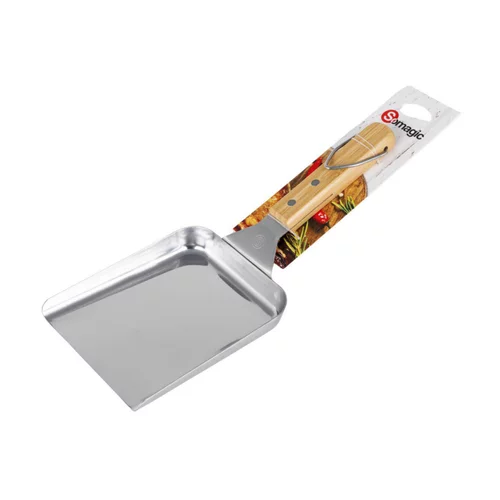 Pelle à légumes pour plancha en inox avec manche bambou