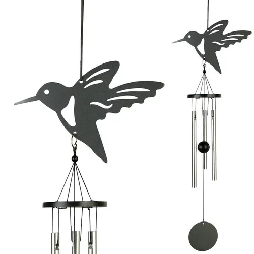 Carillon motif colibri noir - 35 cm