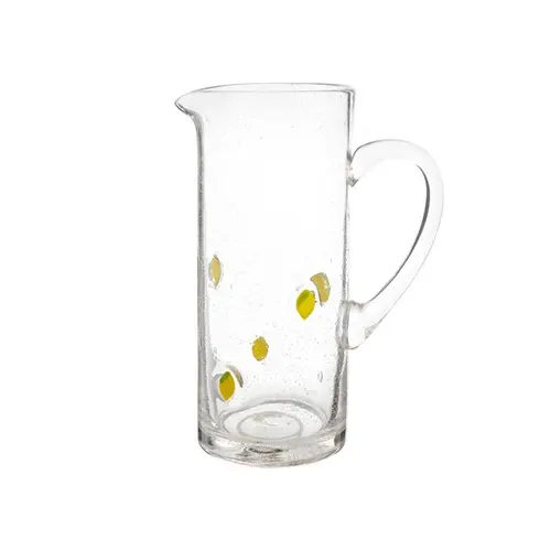 Carafe en verre bullé à motif citron - 25 x 18 x 10 cm