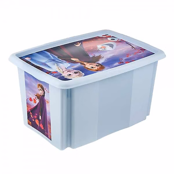 Bac de rangement Reine des Neiges avec couvercle – 45 Litres