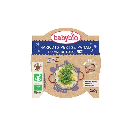 Pots de panais haricots verts et riz bonne nuit Babybio 2 x 200 g