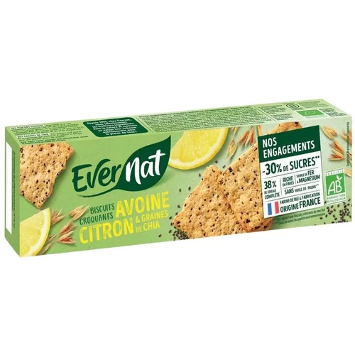 Croquant avoine citron graines de chia en boîte carton de 130 g