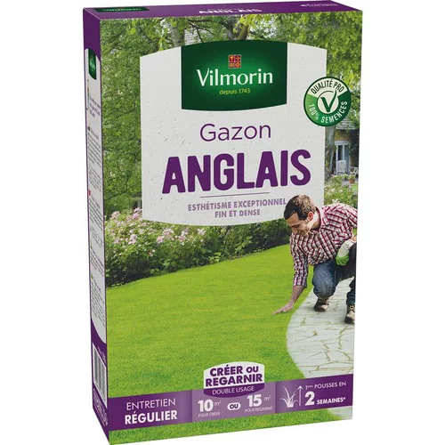 Graines de gazon à semer anglais Label Rouge Vilmorin - en étui de 250 g