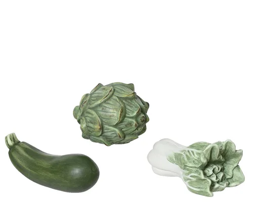 Légume décoratif en terre cuite vert - 9 x 8 x 15 cm