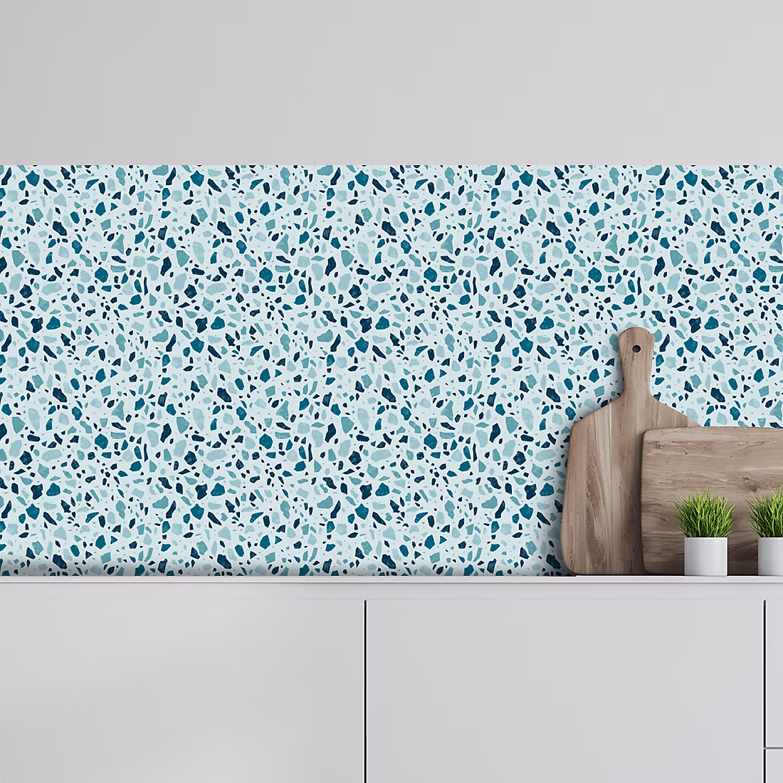 Crédence adhésive terrazzo turquoise 50 × 400cm