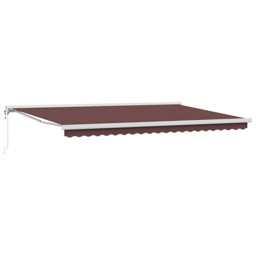 vidaXL Auvent rétractable Marron 500 × 300 cm Tissu et Métal – 300 cm 226 W