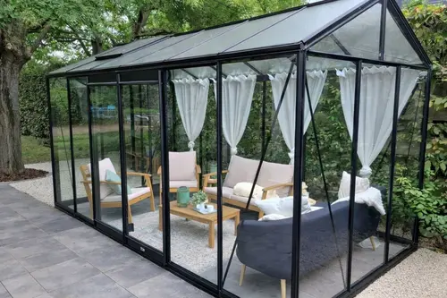 Serre de jardin R206H en aluminium 10,32 m² ACD - 232 x 445 cm