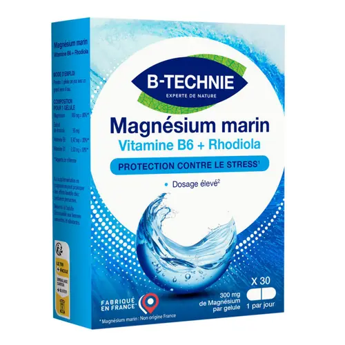 Magnésium marin vitamines B6 et rhodiola B-Technie - les 30 gélules végétales