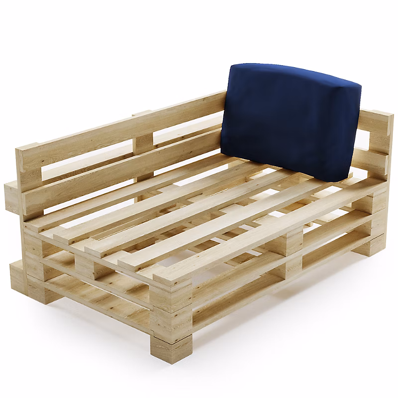 Coussin Palette Déhoussable Imperméable Angle BANANAIR 60 × 40 cm Bleu