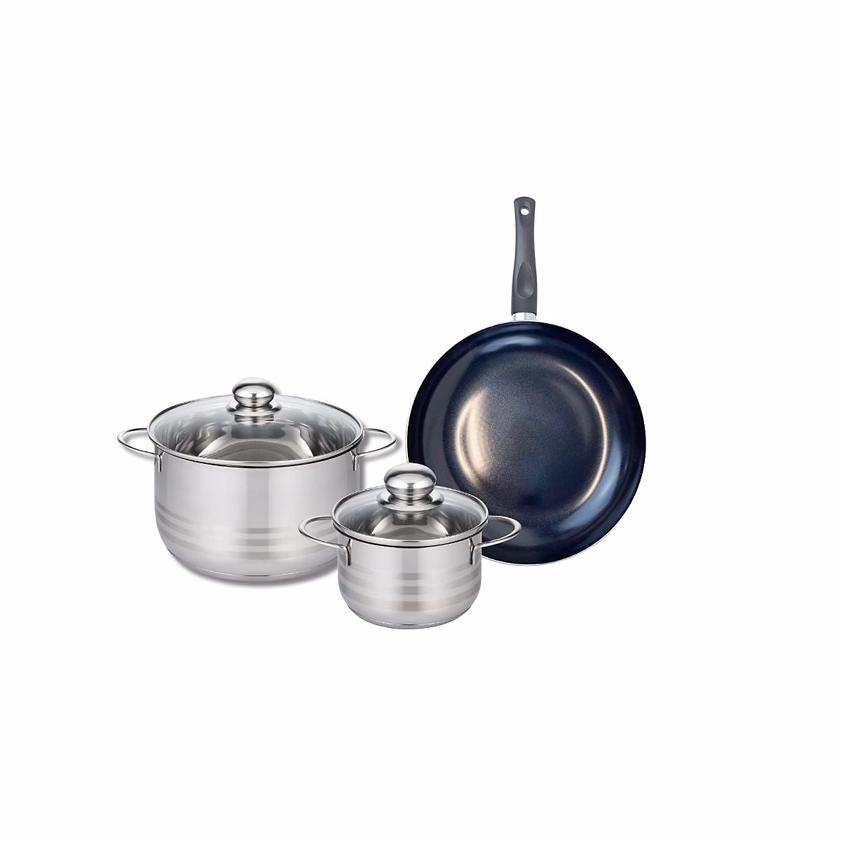 Ensemble de 1 Poêle de cuisson 24 cm et 2 faitouts 14 et 20 cm Elo Prima Brillant – Réf. YEQPTZLBA3075062566