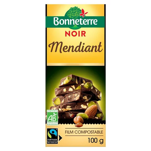 Chocolat noir mendiant 100 g BONNETERRE