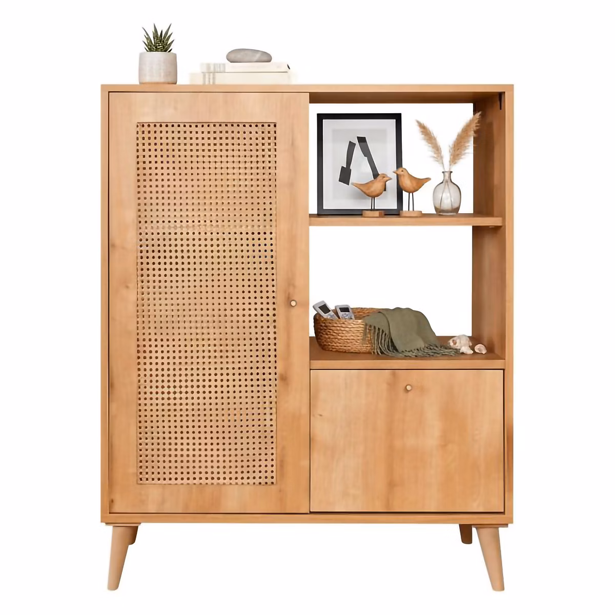 Buffet Sfalerite – Buffet du salon, Commode de salon, Garde, manger de cuisine, 90x40h110 cm, Chêne