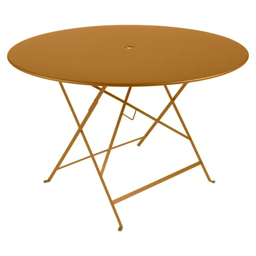 Table pliante Bistro coloris marron en acier Fermob - Ø 117 x 74 cm