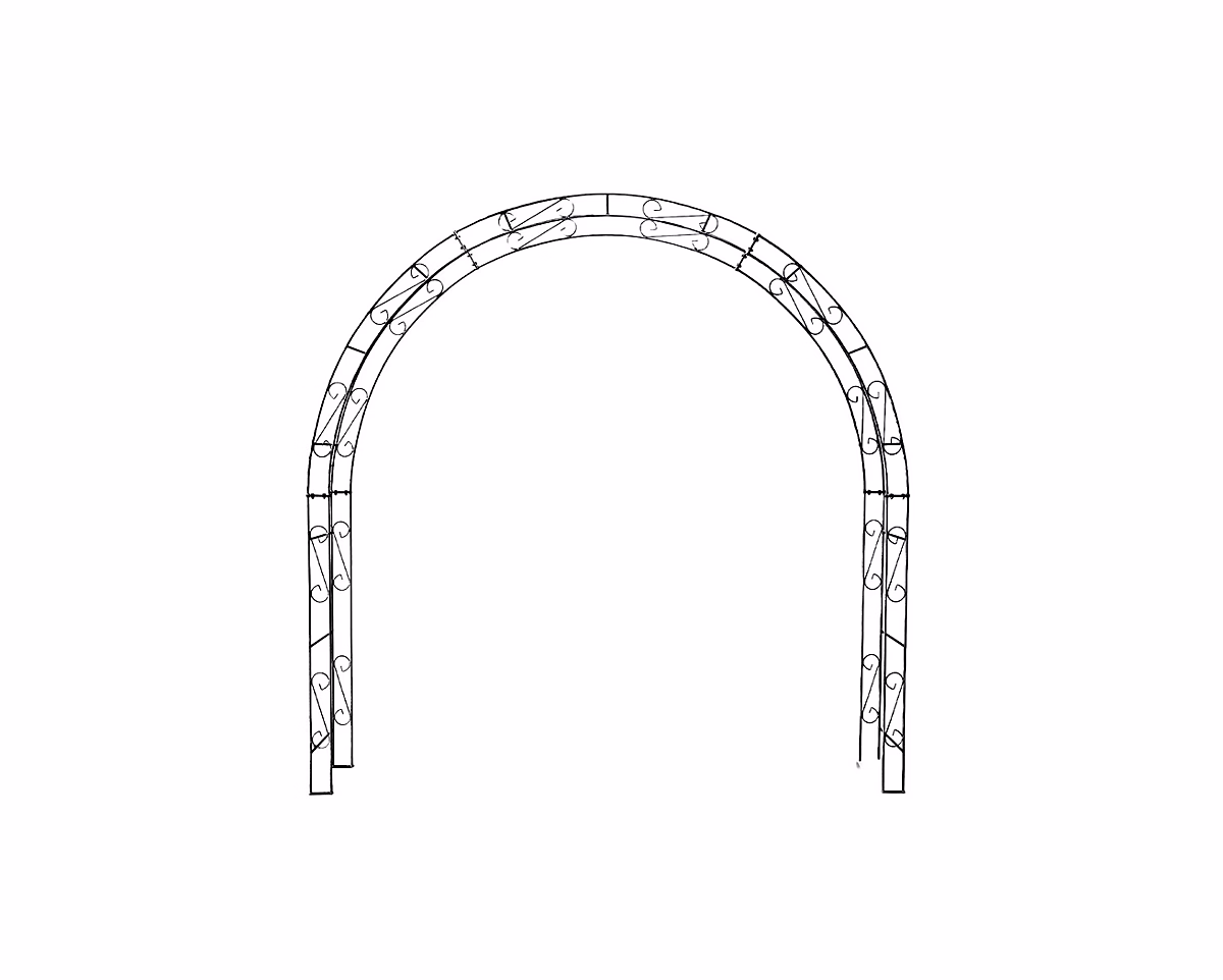 Arche de jardin ALEX sommet arrondi – 240 cm revêtement en poudre noir