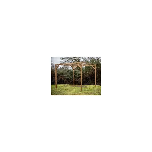 Pergola en bois d’épicéa thermo-chauffé livrée Foresta Bois - 300 x 296 x 235 cm