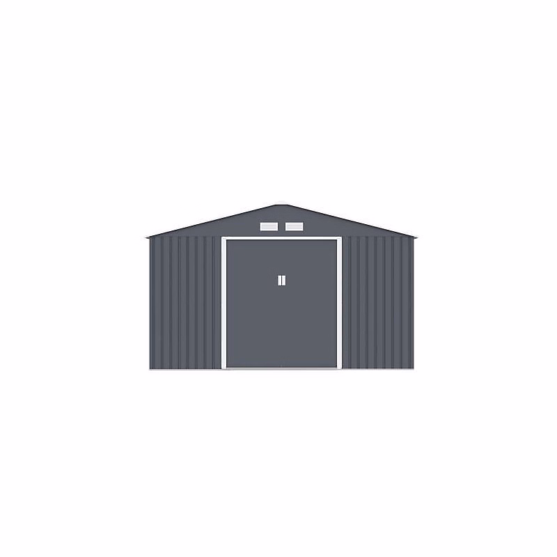 Abri de jardin en acier 12 – 99 m2, Kit dancrage inclus, Gris anthracite