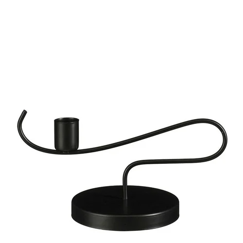 Bougeoir en métal noir Pyke - Ø 10 x H 10 cm