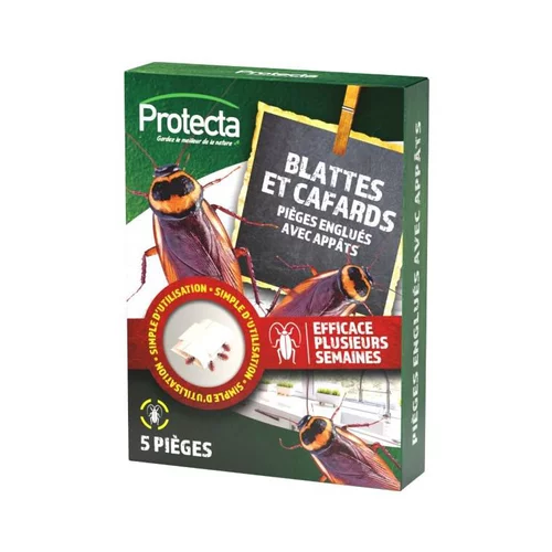 Pièges englués avec appât contre blattes et cafards Protecta - Les 5 pièges