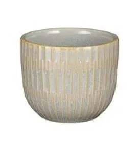Pot rond en céramique coloris gris glacé Sara - Ø 7,5 x H 6 cm
