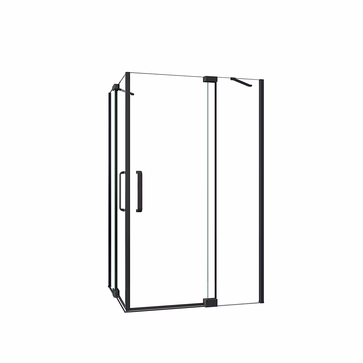 Cabine de douche 80 × 80 × 195cm en verre anti-calcaire – cabine porte de douche pivotante avec profil Noir mat Installation en angle