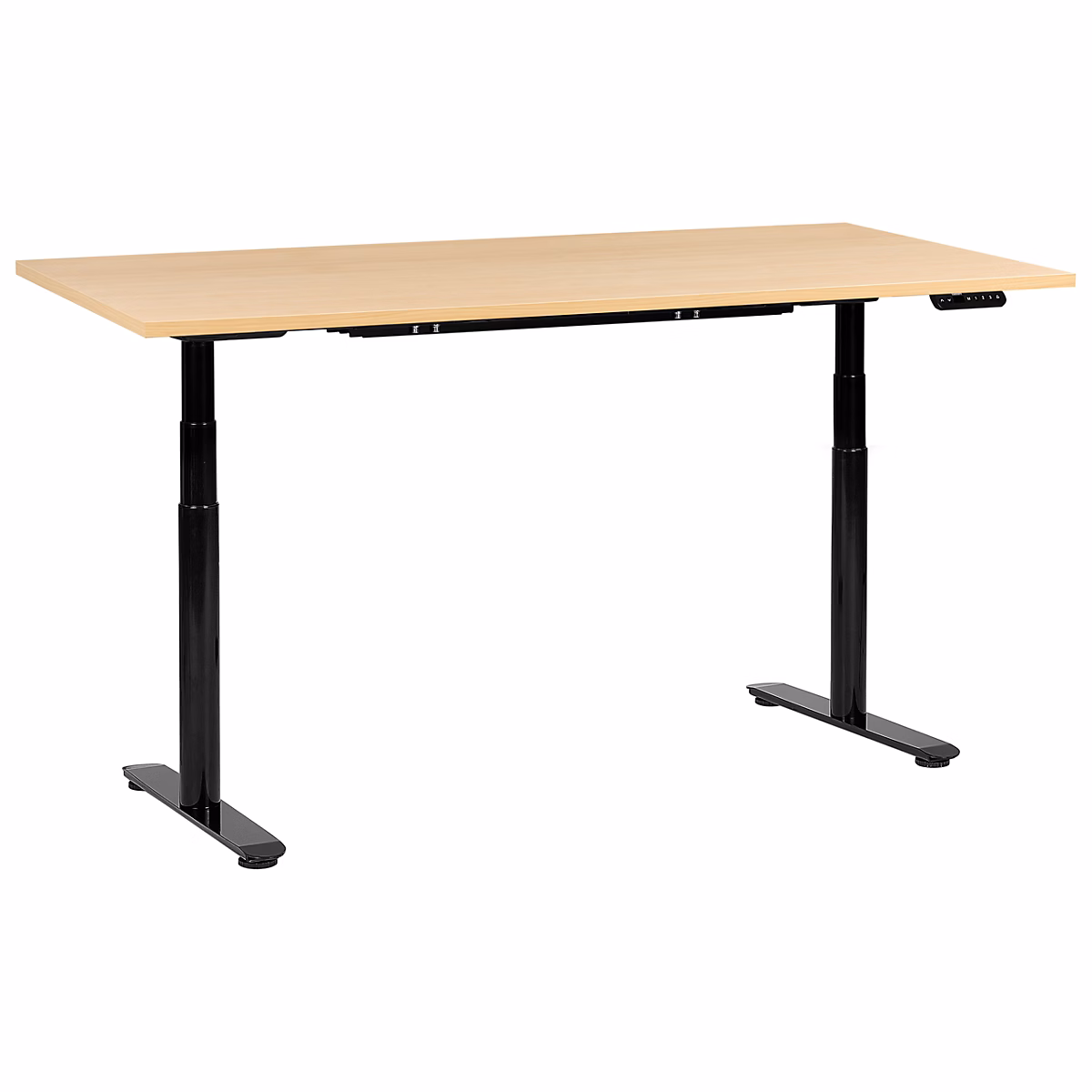 Bureau réglable en hauteur électriquement DESTINAS 180 cm 72 cm Noir/marron clair – Réf. PQJSAFINZ6559303150