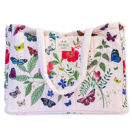 Grand cabas matelassé Cartesdart Papillons - 46 x 15 x 36 cm