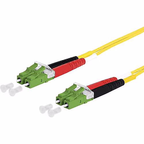 Câble de raccordement fibre optique monomode 5 m LC | D APC vers LC – D APC – gaine LSHF – FR – jaune.