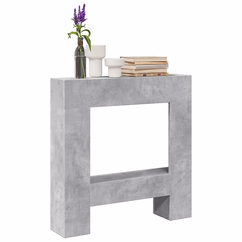 Cadre de cheminée gris béton 81 × 18 × 82 cm bois d ingénierie