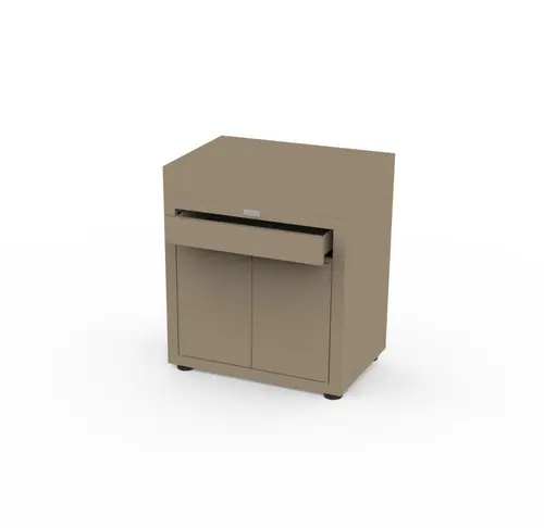 Meuble cuisson avec crédence noire Le Marquier - L 80 x P 55 x H 115 cm