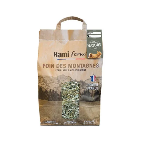 Foin des montagnes pour lapin, cochon d'Inde et autres animaux saveur nature Hamiform - 8,5 L