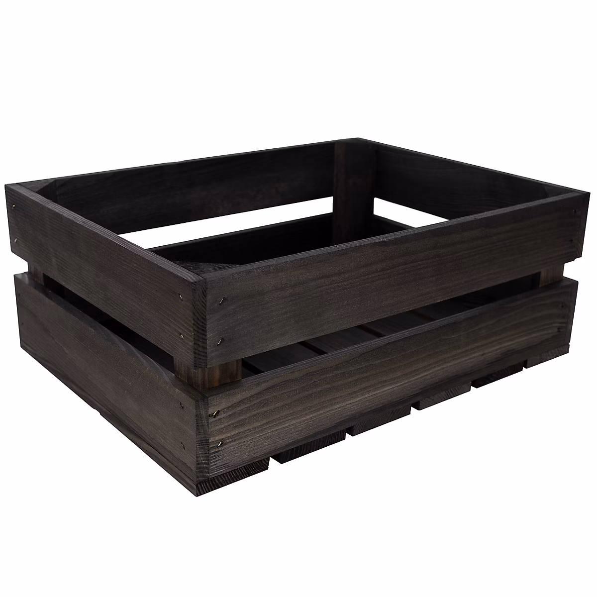 Creative Deco Caisse en Bois Noir 40 × 30 × 15 cm (+/ – 1cm), Caisse Rangement Bois Vintage, Cagette Bois Deco, Boite Decoration