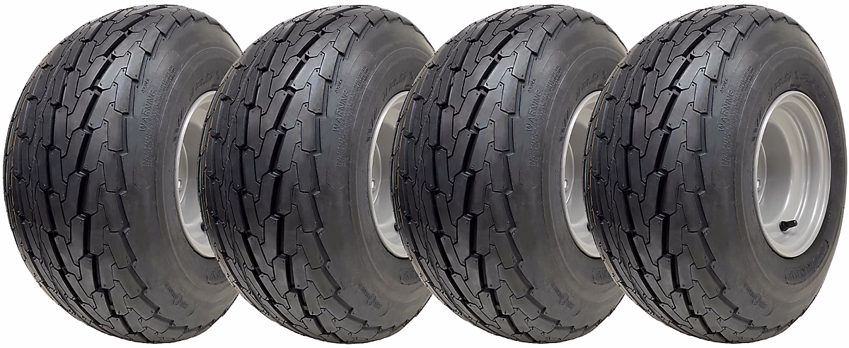 18.5x8.50 – 8 Pneu remorque, roue 100mm PCD Wanda Road Legal 425kg Load (Set of 4)