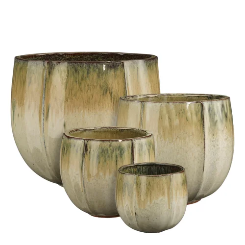 Pot rond en céramique coloris crème Edelman Corsica - Ø 47 x H 41 cm