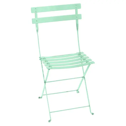 Chaise pliante à lattes en métal vert opalin Fermob Bistro - 38 x 40 x 82 cm