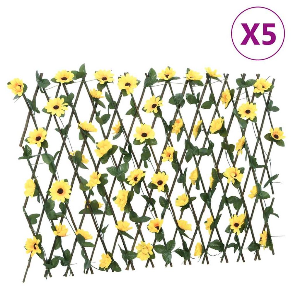 vidaXL Treillis de lierre artificiel extensible 5 pcs jaune 180x60 cm – Décoration de jardin