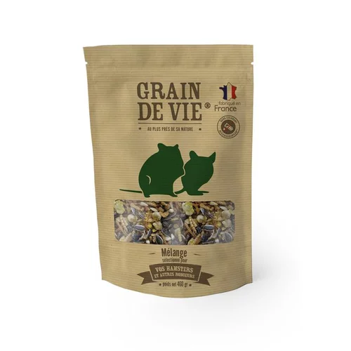 Nourriture aux aliments complets pour hamsters et rongeurs Grain de vie - 460 g