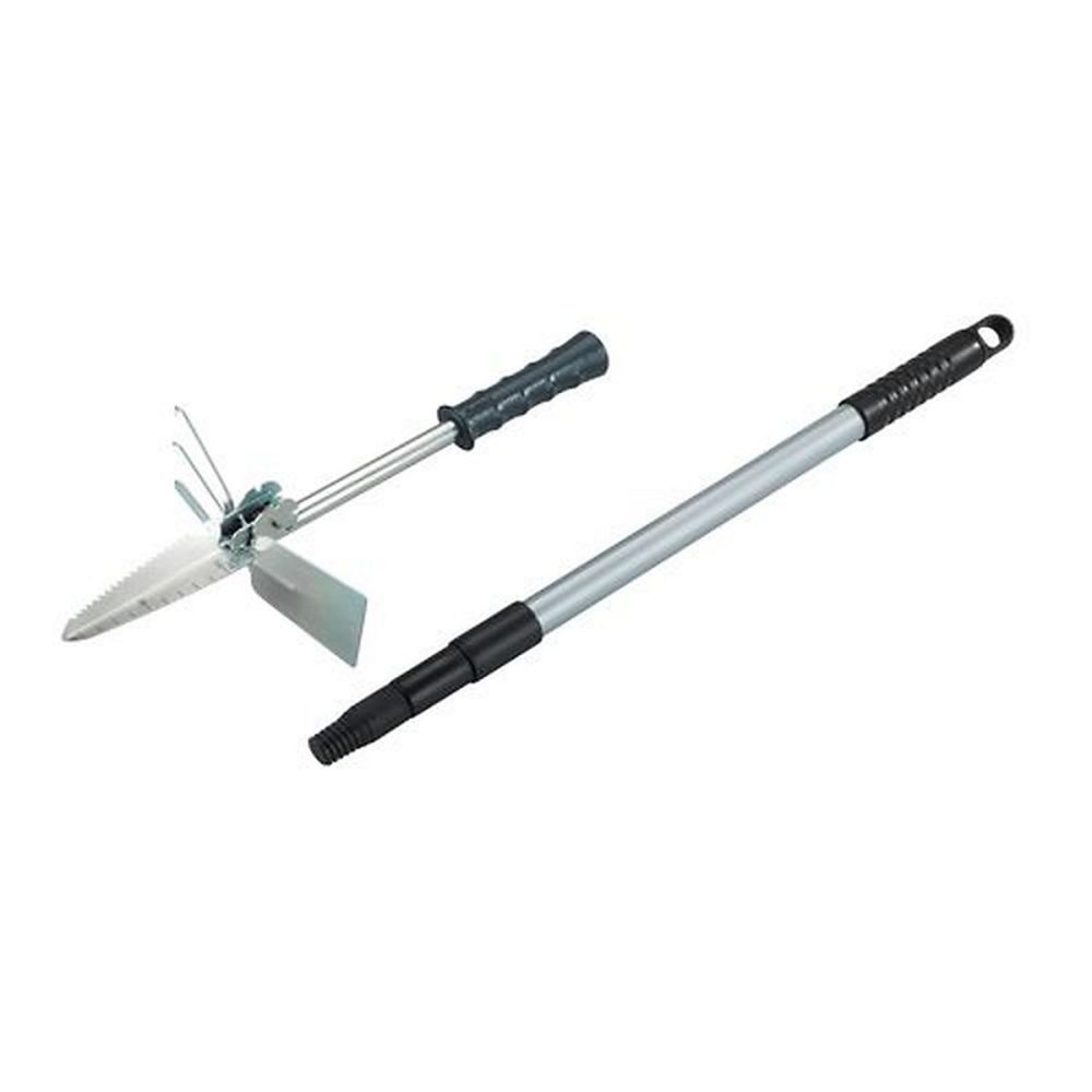 Accessoire jardinage multifonctionnel avec manche télescopique Gris foncé – L. 145 x l. 1.85 x H. 1.85 cm