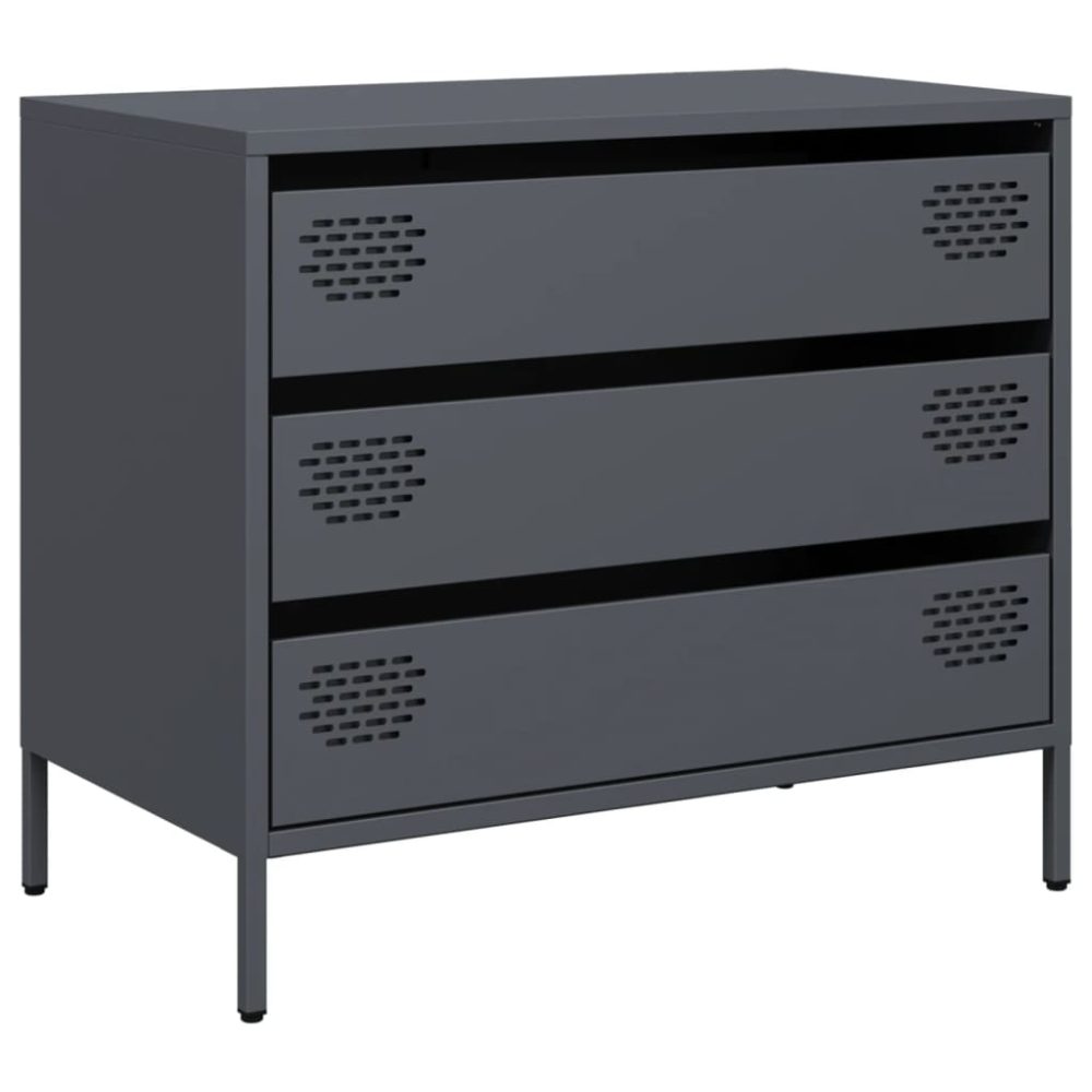 vidaXL Buffet anthracite 68x39x58,5 cm acier laminé à froid – 5 cm 58,5 cm