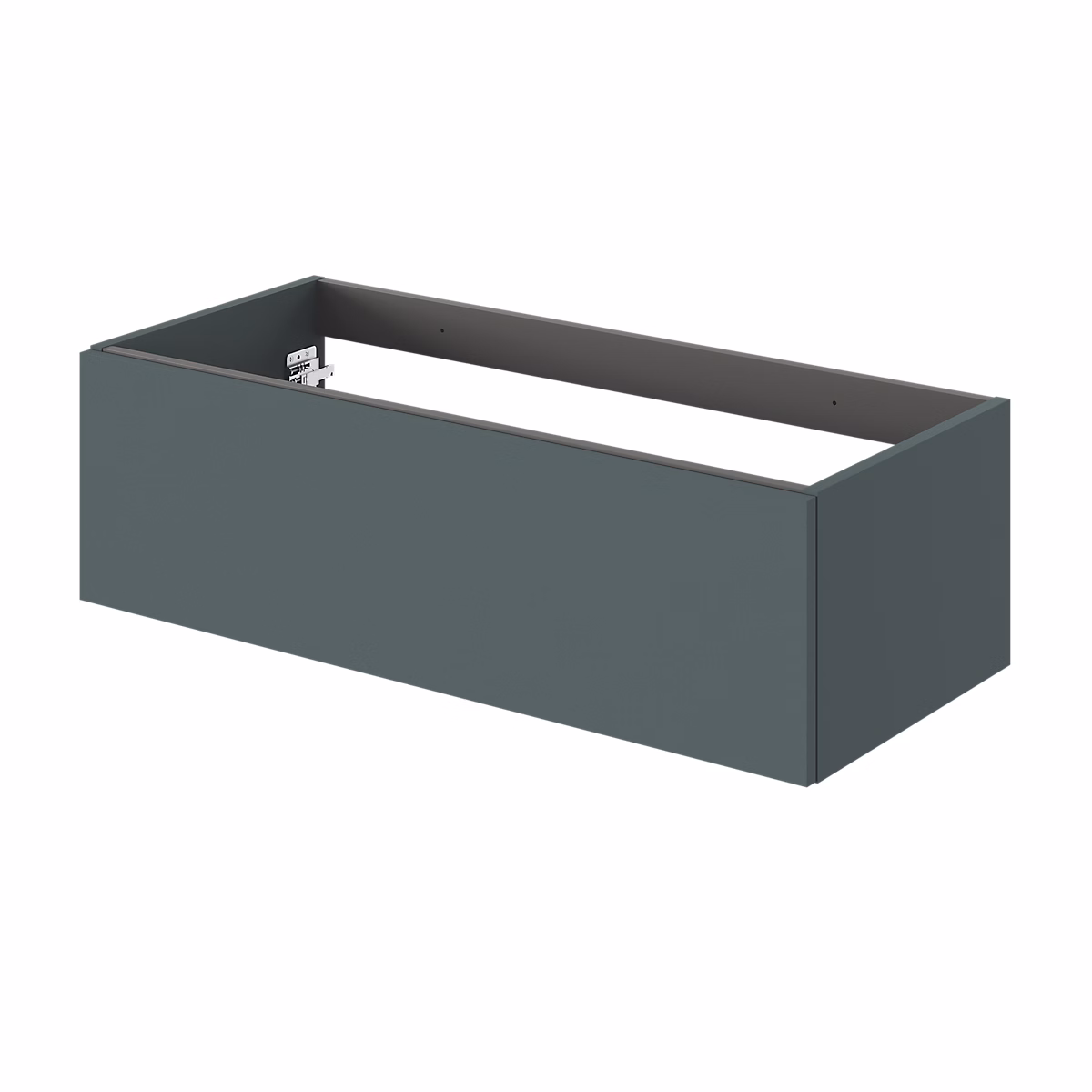 Meuble sous vasque l.100 x H.30 x P.45 cm – vert forêt, 1 tiroir sans poignée, Kentia