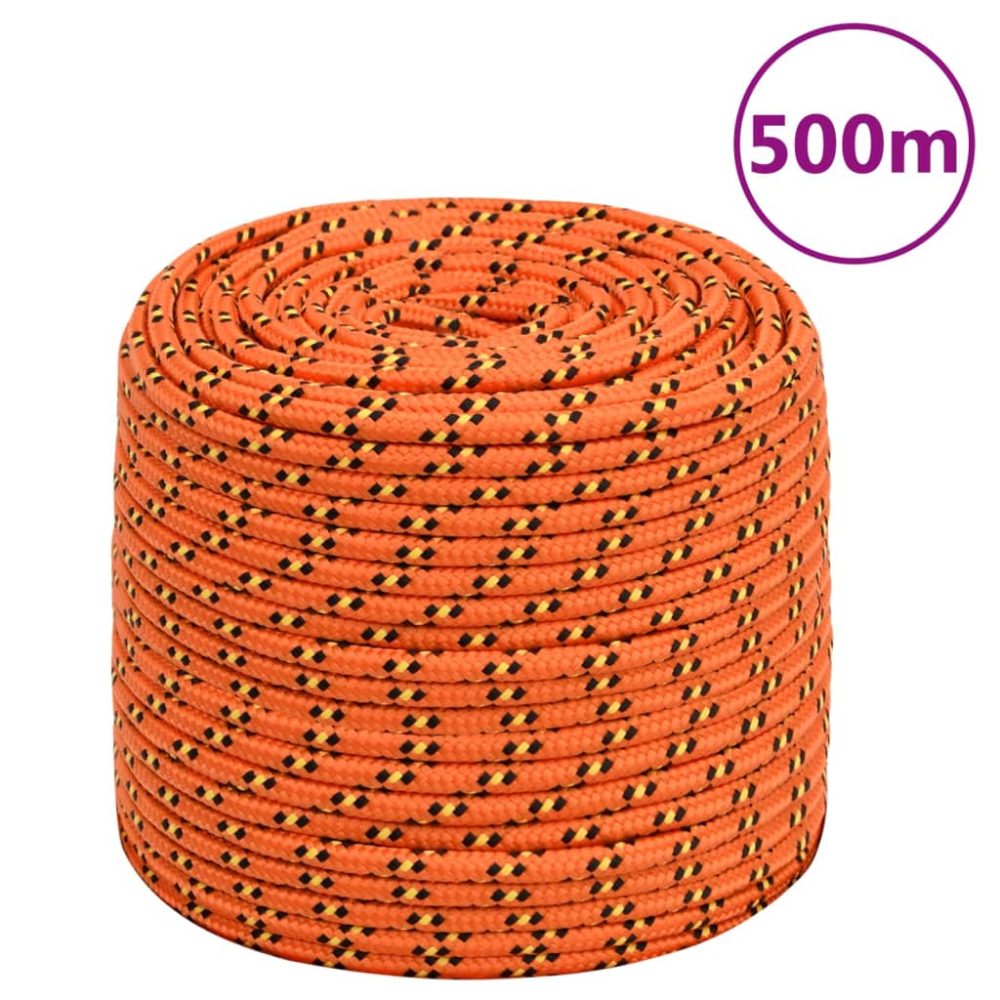 vidaXL Corde de bateau Orange 10 mm 500 m Polypropylène – Équipement de loisirs