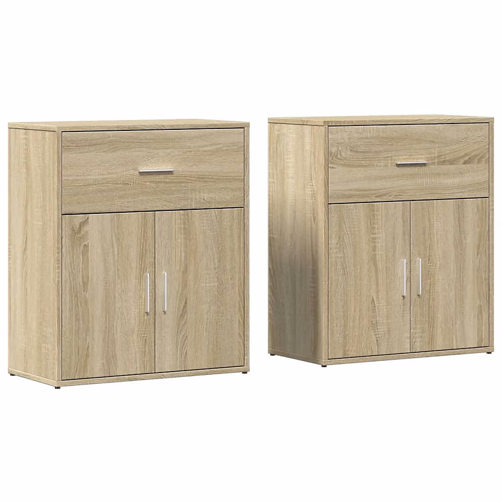 Buffets 2 pcs chêne sonoma 60 × 31 × 70 cm bois d'ingénierie vidaXL