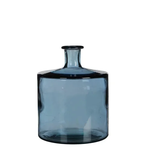 Bouteille en verre bleu Guan - Ø 21 x H 26 cm