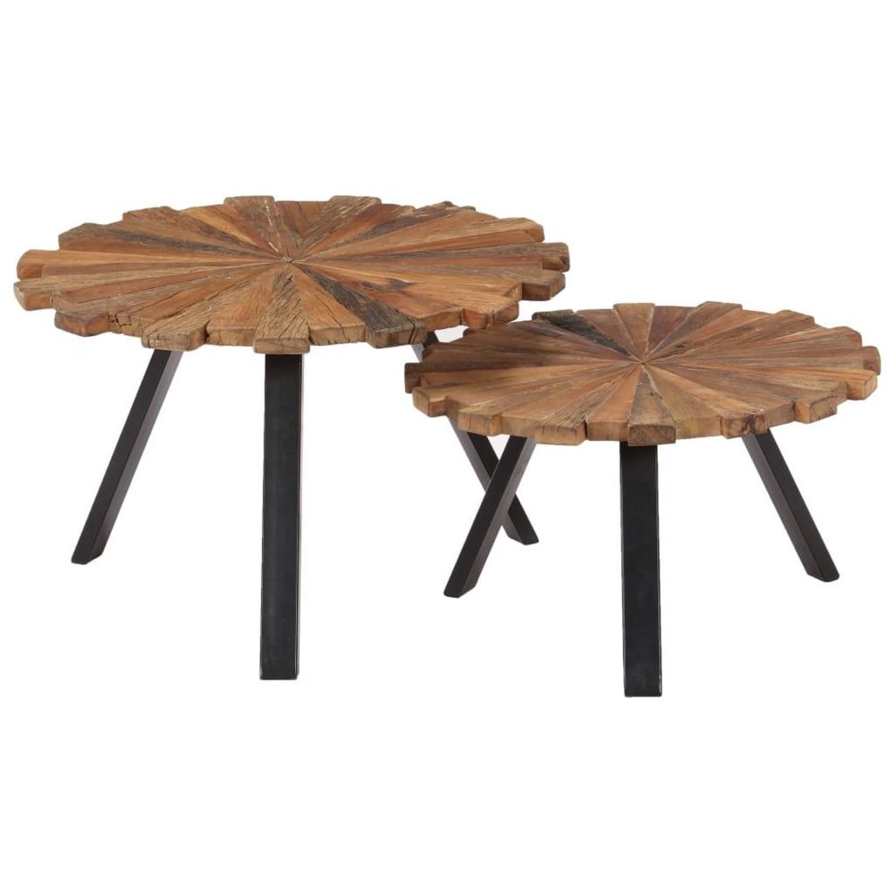VIDAXL Tables basses 2 pcs bois de recuperation massif – 2 pcs 40 cm