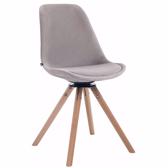 CLP-Chaise de salle à manger Troyes Pivotant en velours avec piétement rond-Array